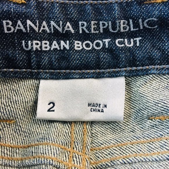 Banana Republic Urban Boot Cut Jeans Stretch Dark 2 - Picture 4 of 10